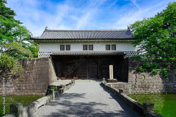 Fototapeta 晴れ渡った朝の新発田城（新潟県新発田市）