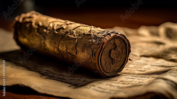 Fototapeta old scrolls, AI-generated