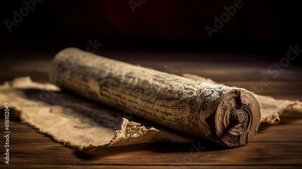 Fototapeta old scrolls, AI-generated