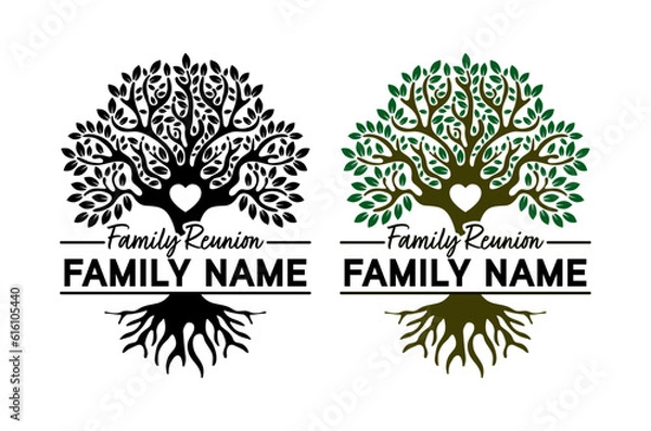 Fototapeta Family Reunion Tree Split Name Frame