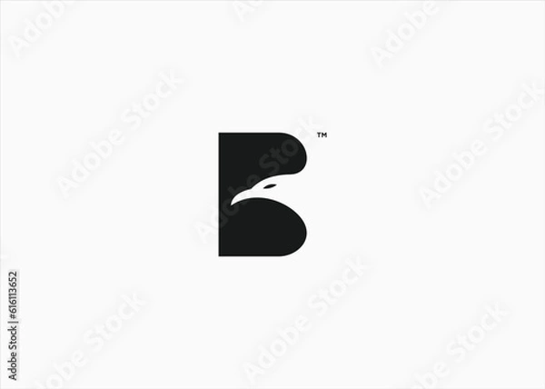 Obraz initial b with eagle logo design vector silhouette illustration