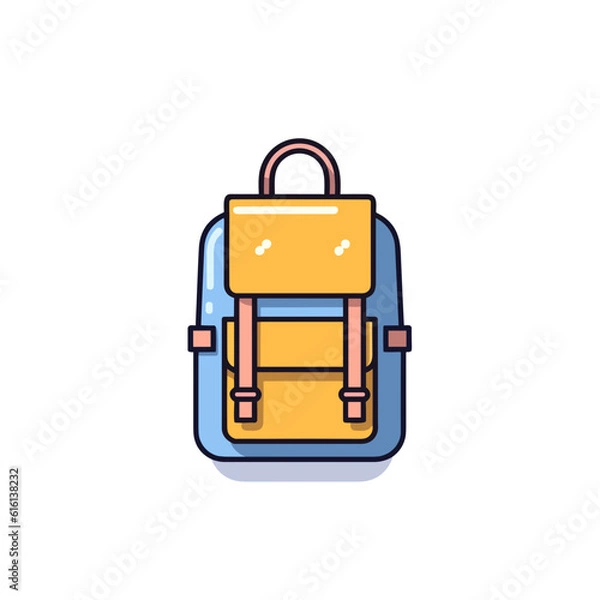 Obraz Backpack Design Illustration. Simplistic Linear Design.