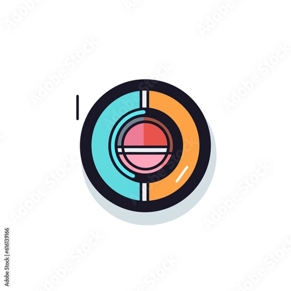 Obraz Minimalistic Camera Lens Icon. Flat Colored Outline.