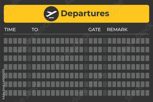 Obraz Blank airplane departures board vector illustration
