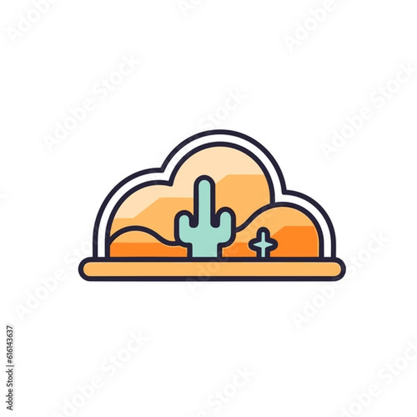 Obraz Simplistic Desert Icon on White Background.