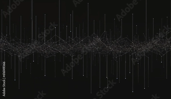 Obraz Abstract black graph. Based on Generative AI