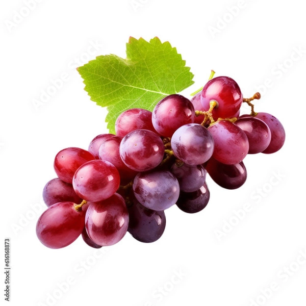 Fototapeta Red grape on white background