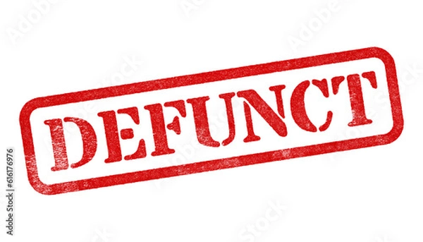 Obraz Defunct red rubber stamp isolated on transparent background with distressed texture effect