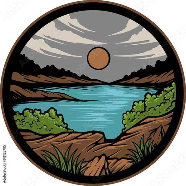 Obraz Vintage village badge