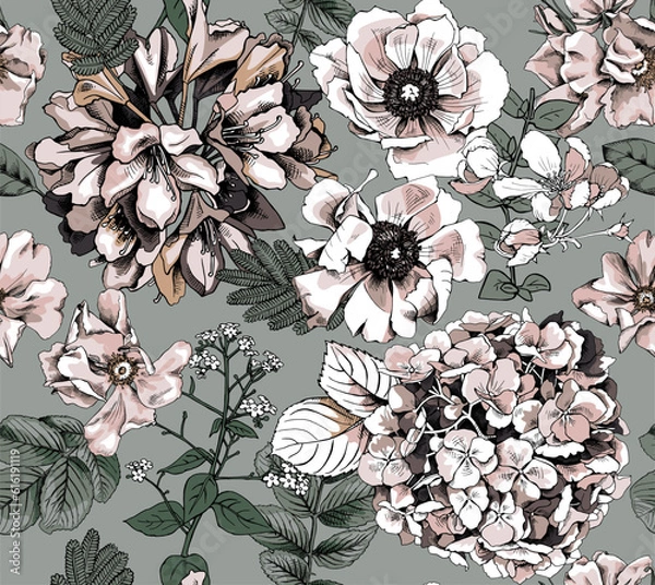 Obraz allover floral design patter  ethnic pattern geomatrical pattern 