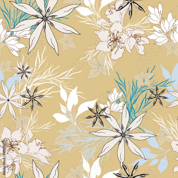 Obraz allover floral design patter  ethnic pattern geomatrical pattern 