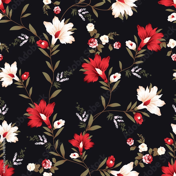 Obraz allover floral design patter  ethnic pattern geomatrical pattern 