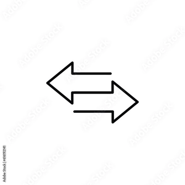 Fototapeta Transfer arrows outline icon. linear style sign for mobile concept and web design.