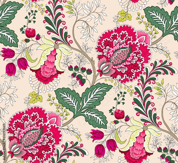 Obraz allover floral design patter  ethnic pattern geomatrical pattern 
