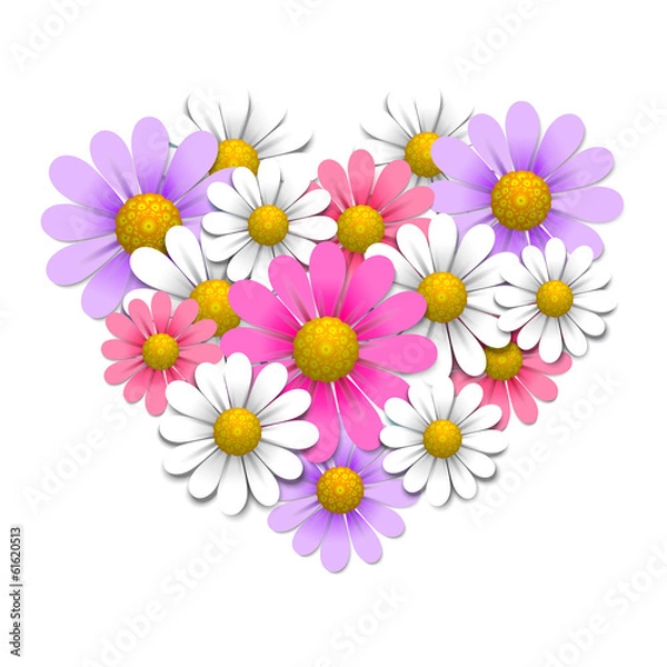 Obraz Flowers in the shape of heart