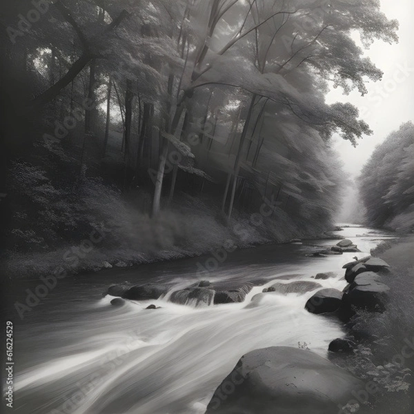 Obraz fog in the forest