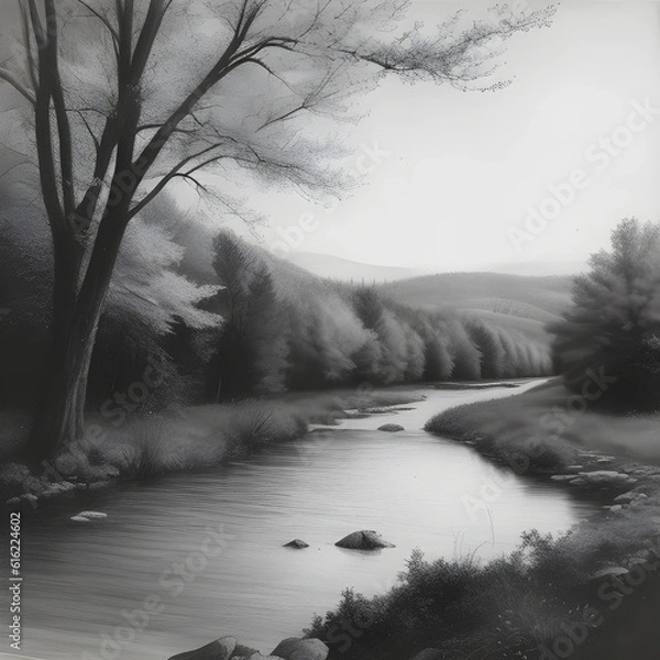 Obraz fog in the forest