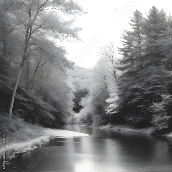 Obraz fog in the forest