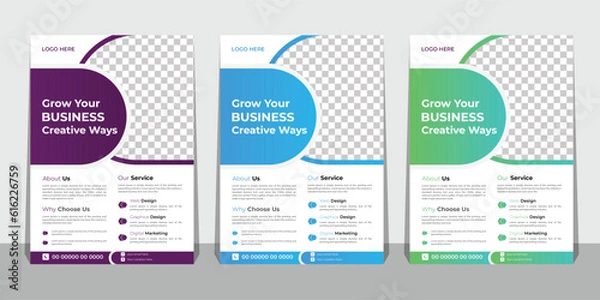 Fototapeta Creative Corporate & Business Flyer Brochure Template Design, abstract business flyer, vector template design. Brochure design, cover, annual report, poster, flyer. front montserrat