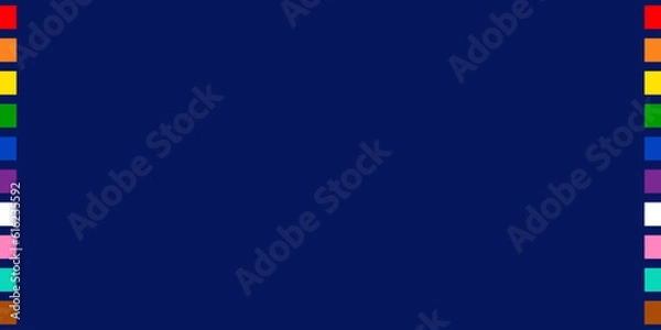 Fototapeta Abstract geometric LGBTQIA color bars isolated dark blue background. LGBTQIA Pride Month color background with copy space for text. Vector illustration