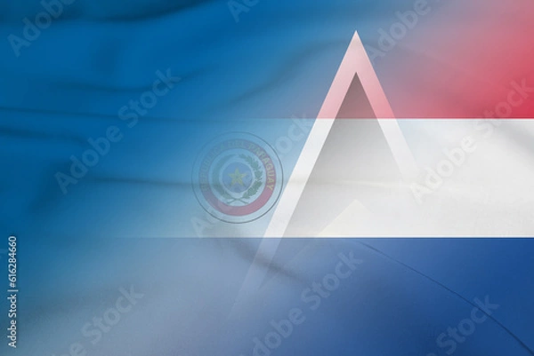 Fototapeta Saint Lucia and Paraguay state flag international relations PRY LCA