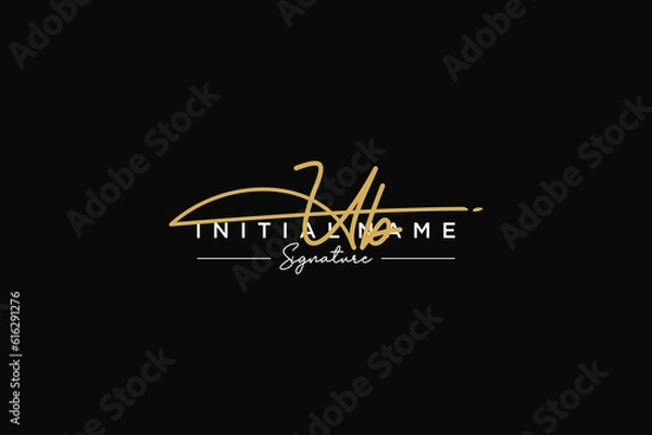 Fototapeta Initial UB signature logo template vector. Hand drawn Calligraphy lettering Vector illustration.