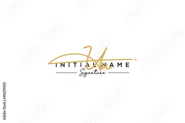 Fototapeta Initial UU signature logo template vector. Hand drawn Calligraphy lettering Vector illustration.