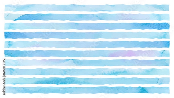 Fototapeta 透明水彩タッチの青いストライプ背景	
