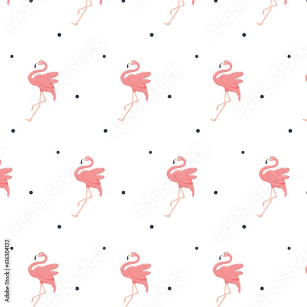 Fototapeta seamless pattern with pink flamingos. seamless pattern with flamingo. vector illustration