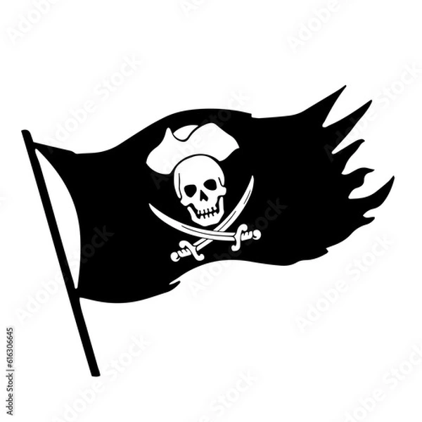 Fototapeta pirate flag icon vector