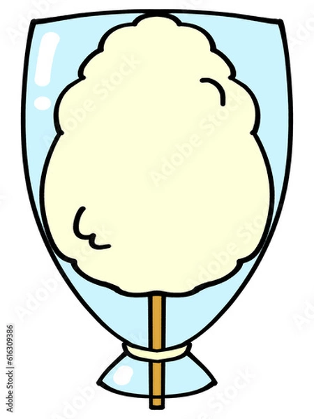 Fototapeta 袋入り黄色い綿菓子のイラスト素材