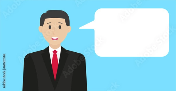 Obraz Business man speech bubble talk