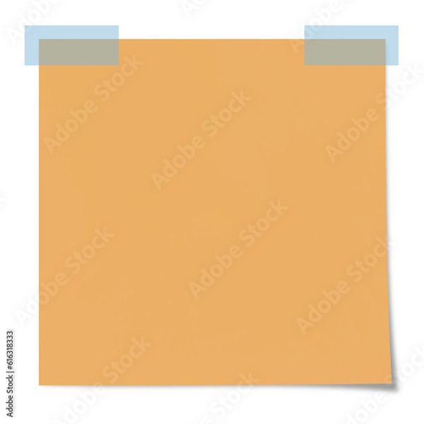 Fototapeta A Piece of Orange Blank Paper with Tape