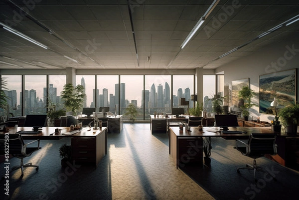 Fototapeta シックでお洒落なオフィス：AI生成画像