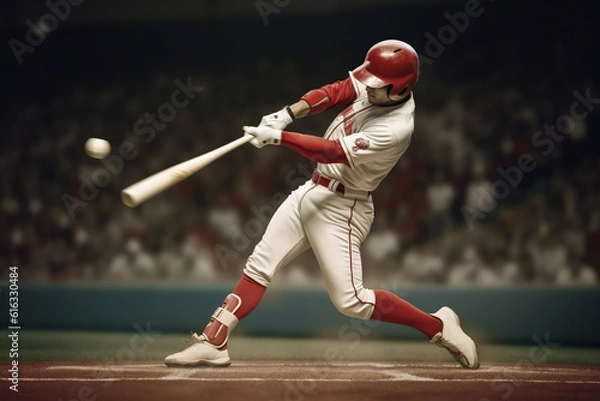 Fototapeta Baseballista (pałkarz): obraz generowany przez AI