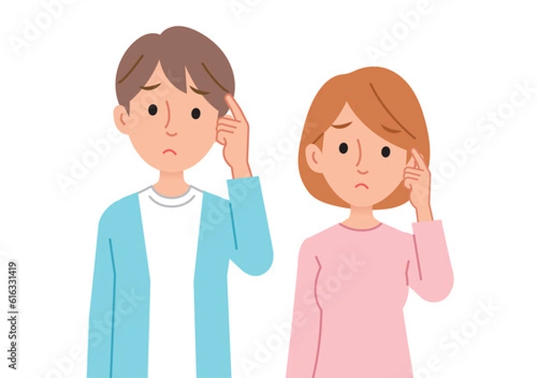 Fototapeta 困り顔な男女