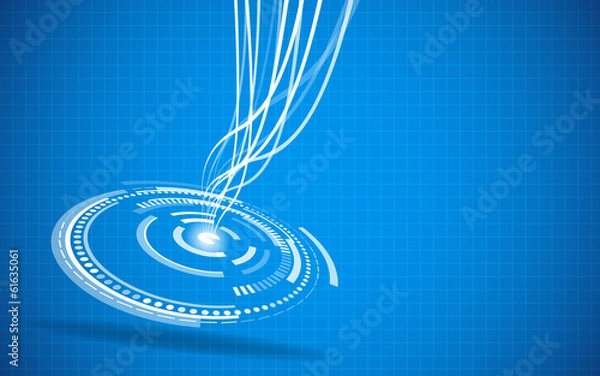 Fototapeta Abstract hi-tech blue background