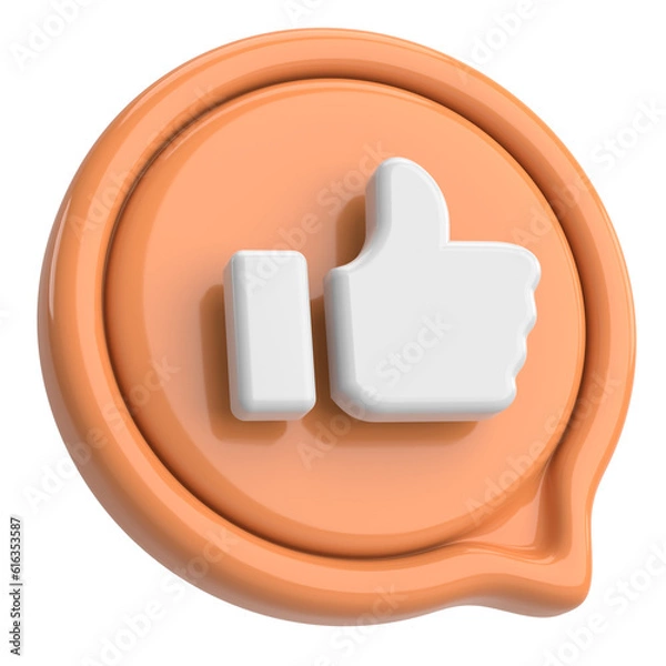 Fototapeta Like icon. Like button. 3D illustration.