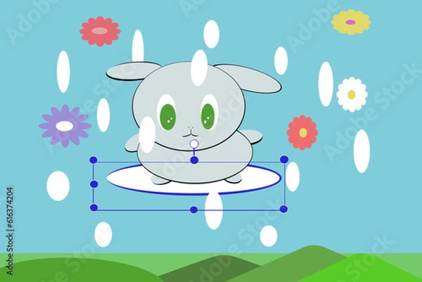 Obraz easter bunny with easter eggs