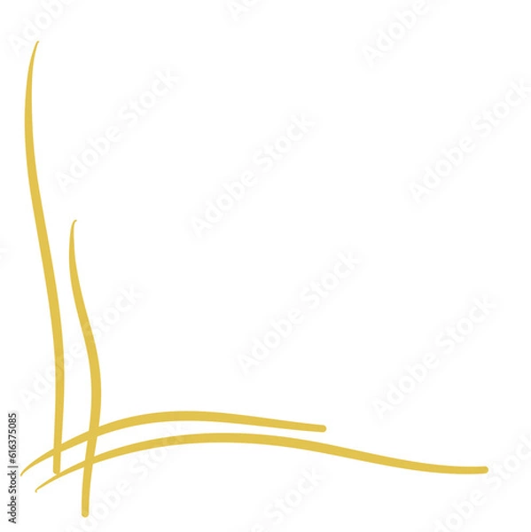 Obraz Gold Corner Foliage Leaf Decoration