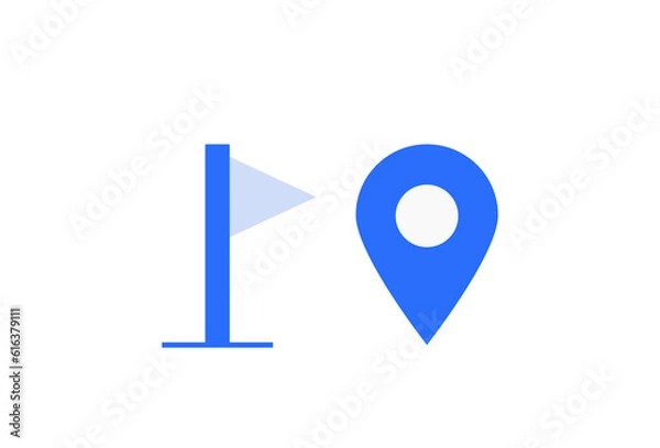 Fototapeta Isolated Geometric signpost illustration in flat style design. Vector illustration and icon. 