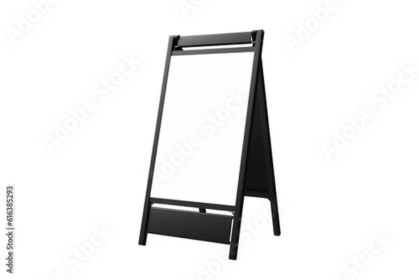Obraz Storefront Signs isolated on white background, Sign Sandwich Board, elegant minimal vintage signs, 3D illustration.