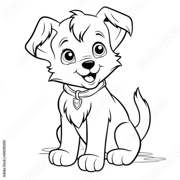 Fototapeta Cute puppy outline vector
