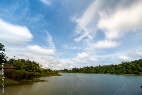 Fototapeta clouds over the lake
