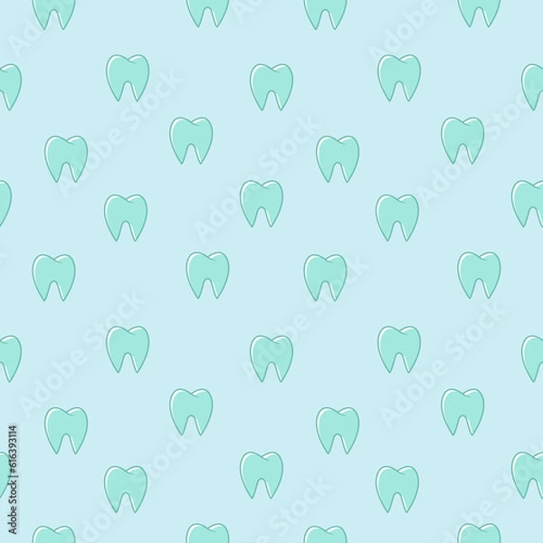 Obraz Seamless vector pattern with tooth theme