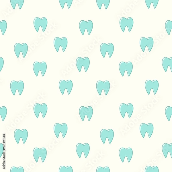 Fototapeta Seamless vector pattern with tooth theme