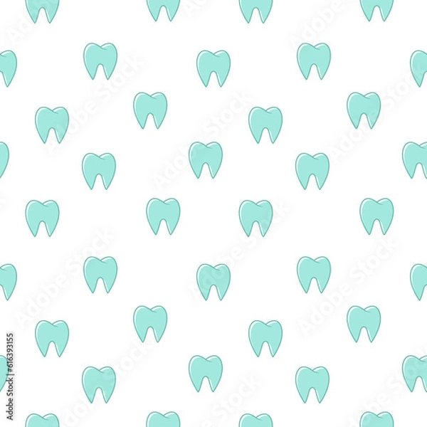 Fototapeta Seamless vector pattern with tooth theme