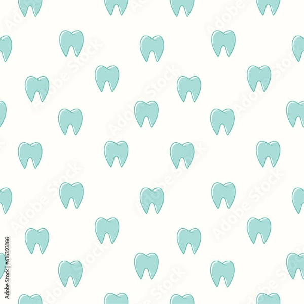 Fototapeta Seamless vector pattern with tooth theme