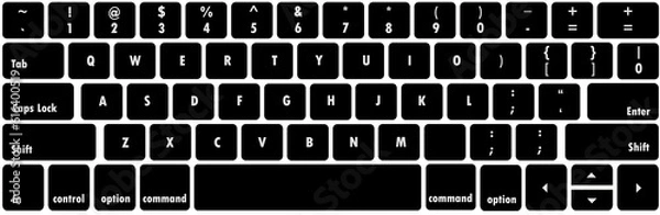 Obraz black keyboard laptop transparent background