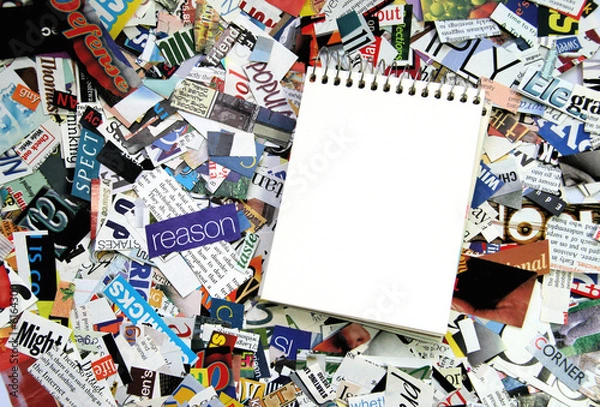 Obraz Magazine Clipping Background and Notepad